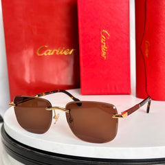 SANTOS ROUND FRAME SUNGLASSES 524480 IN METAL AND WOODEN