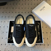 TRAINER LOW LACE-UP SNEAKER IN BLACK CANVAS