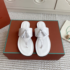 FLIP FLOPS IN WHITE LAMBSKIN SNAKE EMBOSSING