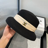 SMALL BRIM HAT MODEL 650349 IN BLACK WOVEN STRAW