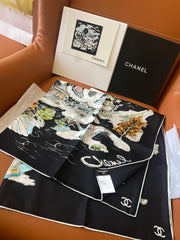 CHANEL 25S SCARF 90 IN SILK 715642