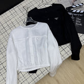 PRADA 25S LIGHTWEIGHT ROUND-NECK LINEN JACKET 368