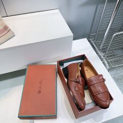 LP 25S PENNAN FRINGE LOAFER 35MM IN GLAZED HONEY CALFSKIN
