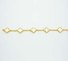 CLOVER BRACELET 5 MOTIFS WHITE MOP