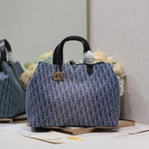 LARGE TOUJOURS 37 BLUE DENIM OBLIQUE JACQUARD