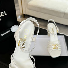 HIGHT SANDALS 2025 IN WHITE PATENT LAMBSKIN