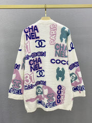 CC SS23 Cream Multicolor Logo Cardigan