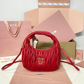 WANDER SMALL HOBO BAG 20 IN RED CALFSKIN