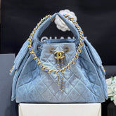 CC 25 HANDBAG IN BLUE 30 DENIM GOLD HARDWARE