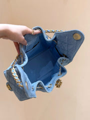 CC 25 HANDBAG IN BLUE 30 DENIM GOLD HARDWARE