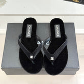 THONG SANDALS IN BLACK VELVET EMBOSSED CRYSTAL