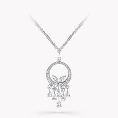 BUTTERFLY CHANDELIER CLASSIC SILVER DIAMOND NECKLACE