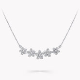 WILD FLOWER SILVER DIAMOND LINE NECKLACE