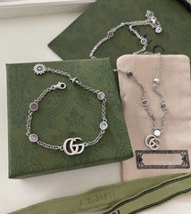 GG DOUBLE G MOTHER-OF-PEARL NECKLACE