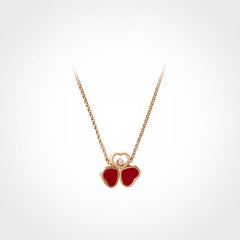 HAPPY WING CARNELIAN NECKLACE 1 DIAMOND