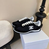 CELINE TRAINRES IN BLACK MIX WHITE SUEDE AND FABRIC