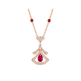 DREAM NECKLACE CARNELIAN DIAMOND PINK GOLD