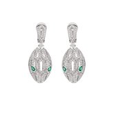 SERPENTI MALACHITE DIAMOND EARRINGS SILVER