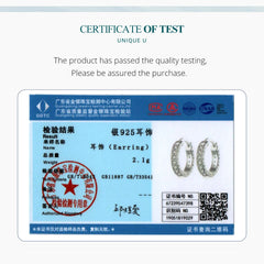 Bamoer 925 Sterling Silver Luxury Zircon Ear Buckles Simple Round Hoop Earrings for Women Party Fine Jewelry Gift BSE868