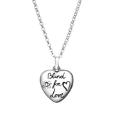 GG BLIND FOR LOVE STERLING SILVER HEART PENDANT NECKLACE