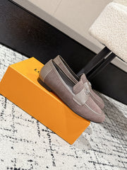 LV LOAFER 25S IN DUSTY ROSE BROWN SUEDE AND CALFSKIN