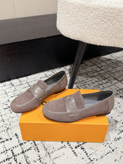 LV LOAFER 25S IN DUSTY ROSE BROWN SUEDE AND CALFSKIN