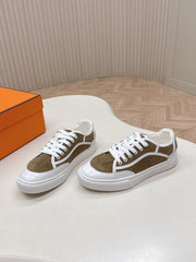 HM 25S SNEAKER LOW SPORTS IN BROWN SUEDE MIX WHITE LAMBSKIN