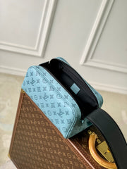 DOPP KIT 28 IN SKY BLUE MONOGRAM SHADOW CALFSKIN EMBOSSED LOGO