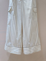 LV 25S VERTICAL STRIPED WIDE-LEG PANTS 0149