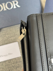 VERTICAL LONG WALLET 19 IN BLUE MONOGRAM OBLIQUE JACQUARD