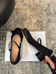 DIOR 25S LOVELY‑D BALLET FLAT 45MM IN BLACK SATIN