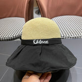 WIDE BRIM HAT MODEL 651949 IN BLACK MESH FABRIC