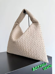 BOTTEGA VENETA 25S HOP BAG 53 IN SOFT TAUPE SUEDE GOLD HARDWARE