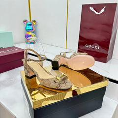 GG HEELED SANDALS 25S 65 MM IN DARK BEIGE CANVAS WITH GOLD HARDWARE