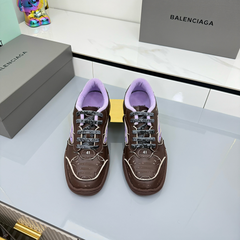 BALENCIAGA 25S SNEAKERS IN DEEP BROWN LEATHER