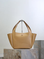 YSL 25S LE 5 À 7 BEA 50 IN DARK CARAMEL CALFSKIN GOLD HARDWARE