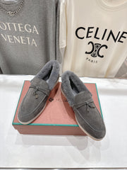 LP 25S SUMMER CHARMS WALK LOAFERS IN LIGHT CHARCOAL SUEDE AND FLEECE