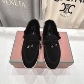 LP 25S SUMMER CHARMS WALK LOAFERS IN BLACK SUEDE AND FLEECE
