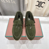 LP 25S SUMMER CHARMS WALK LOAFERS IN DARK OLIVE SUEDE AND FLEECE