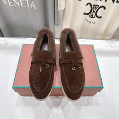 LP 25S SUMMER CHARMS WALK LOAFERS IN DARK BROWN SUEDE AND FLEECE
