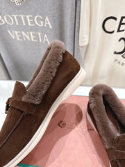 LP 25S SUMMER CHARMS WALK LOAFERS IN DARK BROWN SUEDE AND FLEECE