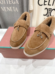 LP 25S SUMMER CHARMS WALK LOAFERS IN BROWN SUEDE AND FLEECE
