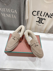 LP 25S SUMMER CHARMS WALK LOAFERS IN LIGHT TAUPE SUEDE AND FLEECE