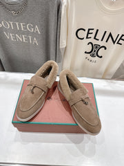 LP 25S SUMMER CHARMS WALK LOAFERS IN LIGHT BROWN SUEDE AND FLEECE