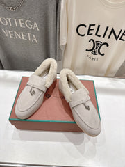 LP 25S SUMMER CHARMS WALK LOAFERS IN LIGHT GRAY SUEDE AND FLEECE