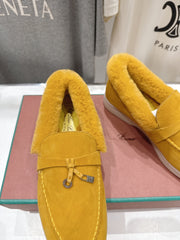 LP 25S SUMMER CHARMS WALK LOAFERS IN YELLOW SUEDE AND FLEECE