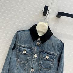 CC 25 Denim Jacket Blue mix Black Cotton