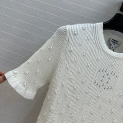 CC 25 Hollow Knitted T-shirt White cotton