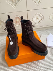 HM 25S ANKLE BOOTS IN DARK BROWN SUEDE