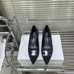 WOMEN'S HIGH HEELS BLACK CALFSKIN